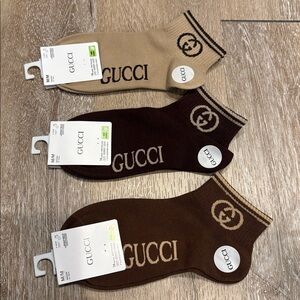 Gucci  Browns and tan GWP Socks bundle of 3